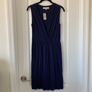 NWT LOFT Purple Deep V-Neck Sleeveless Dress Size SP